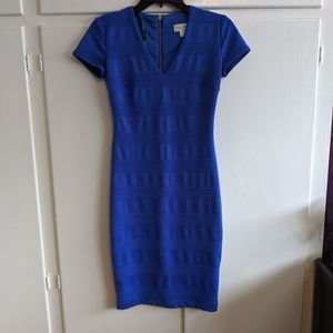 Blue form fitting dress!